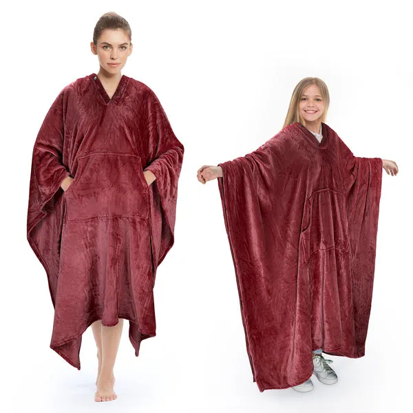 Fleece Wearable Blanket Poncho