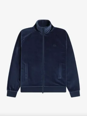 Fred Perry Velour Track Jacket/Dark Carbon - AW24 SALE