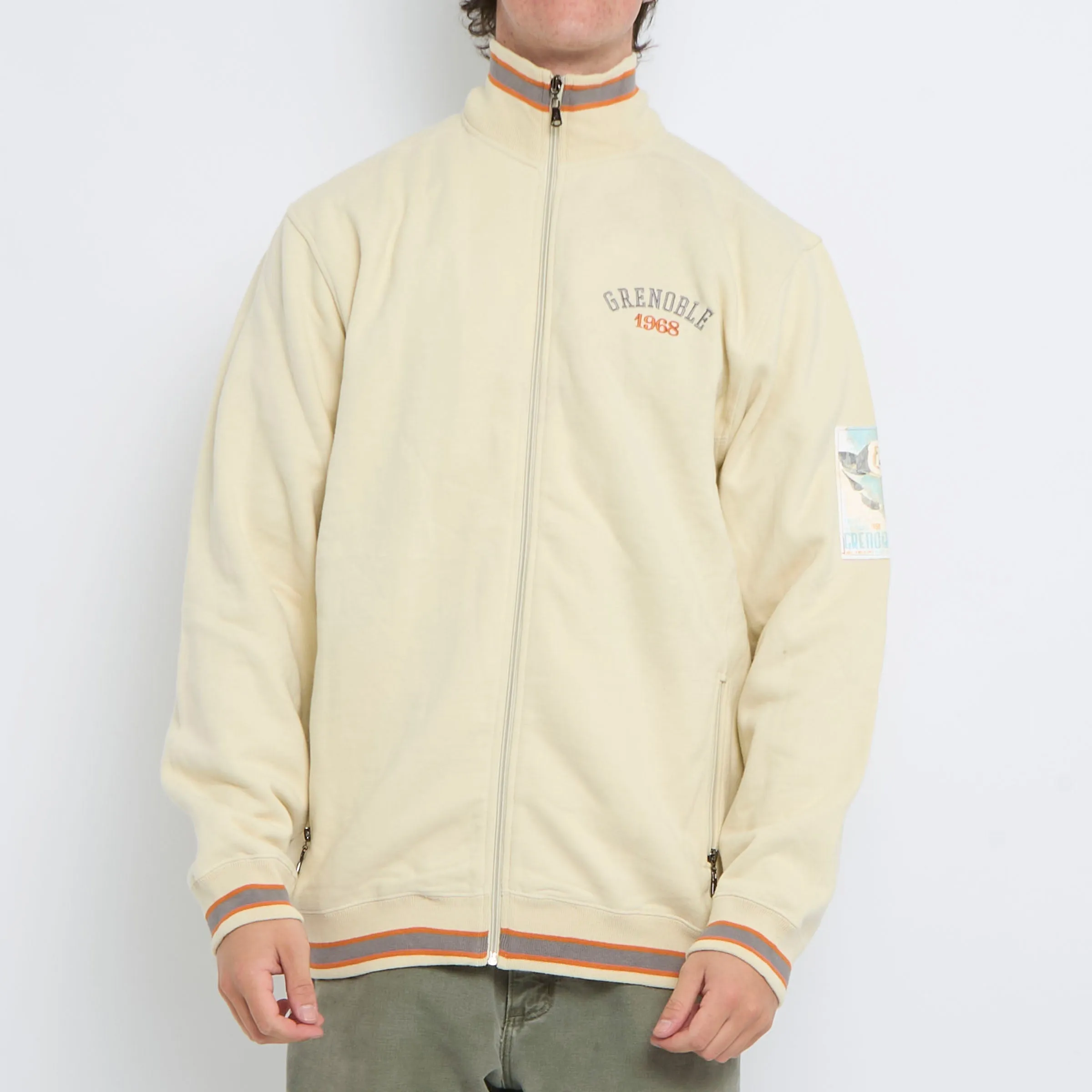 Full Zip Embroidered Track Jacket - XL