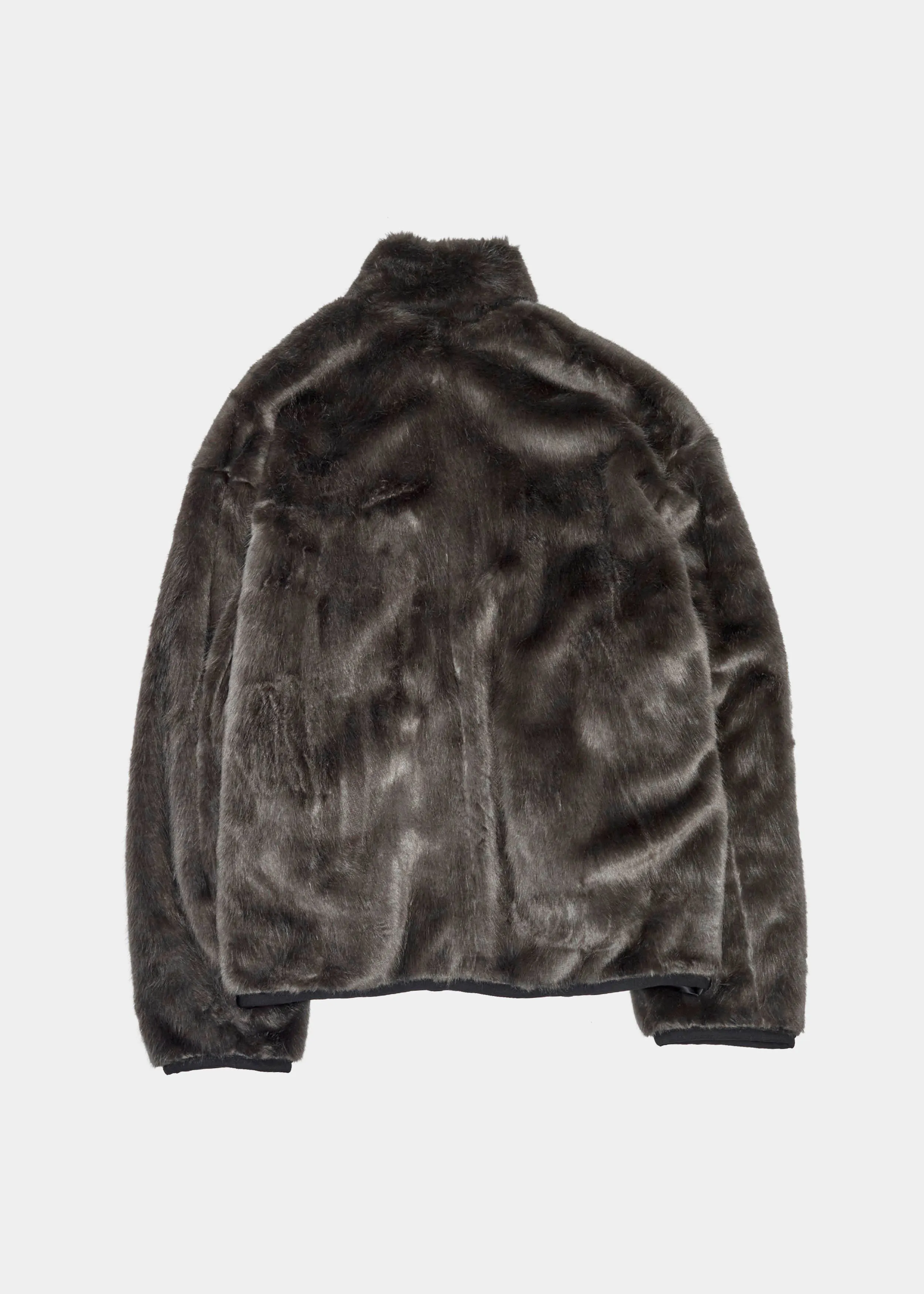 Funnel Track Jacket - Faux Fur (Charcoal)