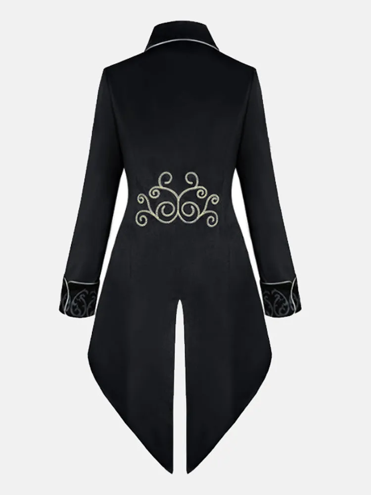 Fydude Men'S Halloween Medieval Retro Silver Trim Tuxedo