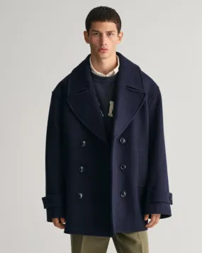 Gant Apparel Mens OVERSIZED WOOL PEACOAT 433/EVENING BLUE