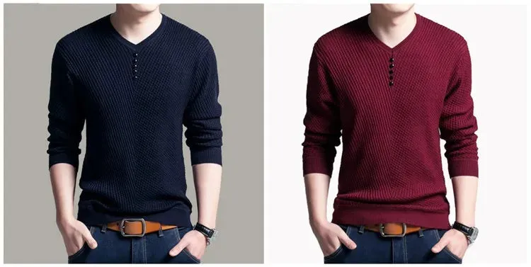 Heißer Verkauf Einfarbig Pullover Männer V-ausschnitt Männer Pullover Casual Langarm Marke Herren Pullover Hohe Qualität Wolle Kaschmir pullover