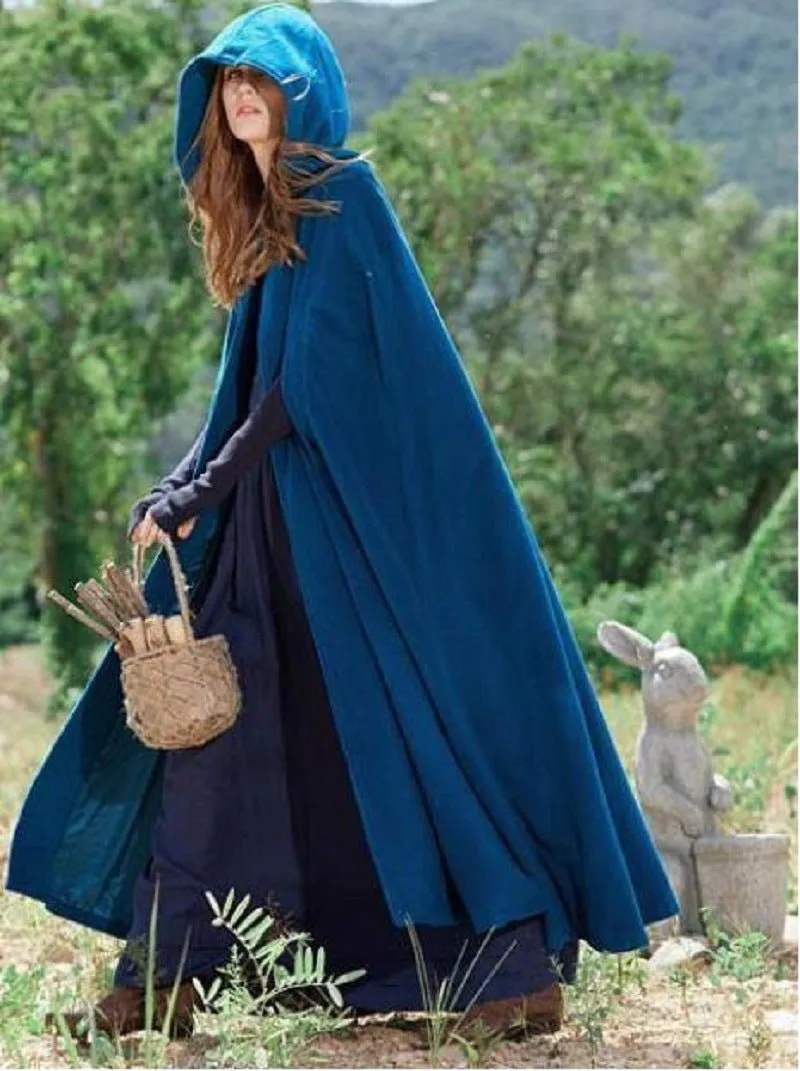 Hooded Shawl Extended Cape Coat | Versatile 5-Color Hooded Shawl Poncho (MOA088)