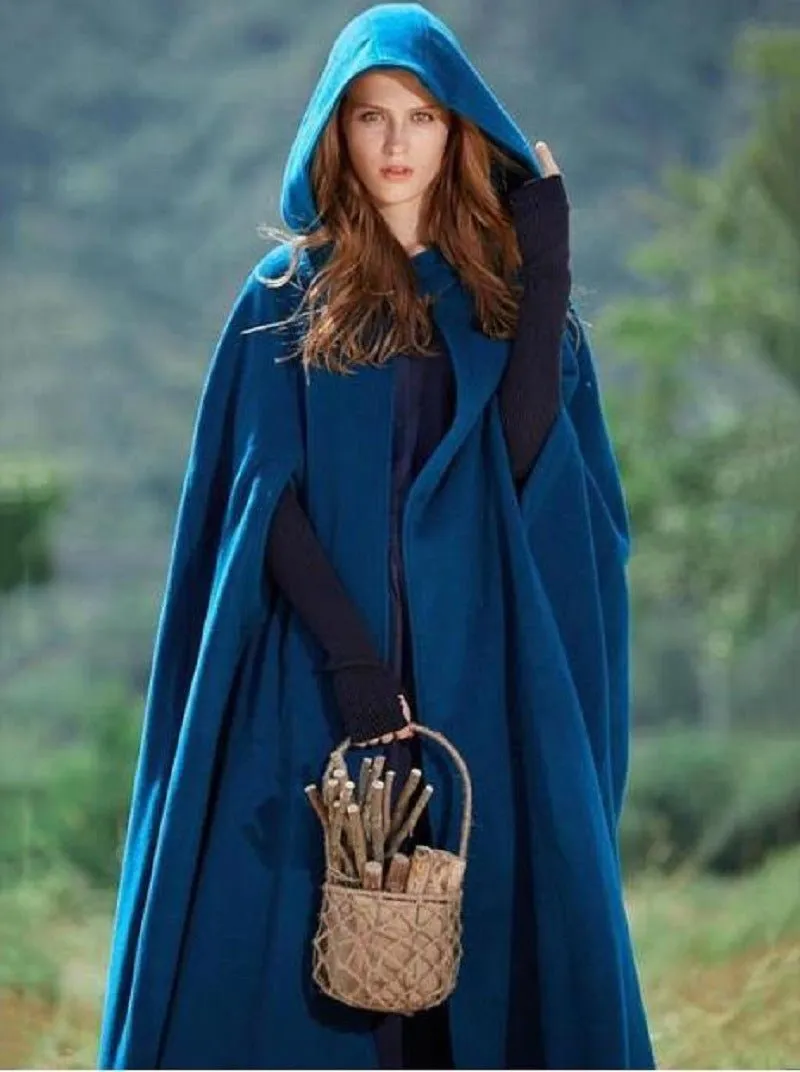 Hooded Shawl Extended Cape Coat | Versatile 5-Color Hooded Shawl Poncho (MOA088)