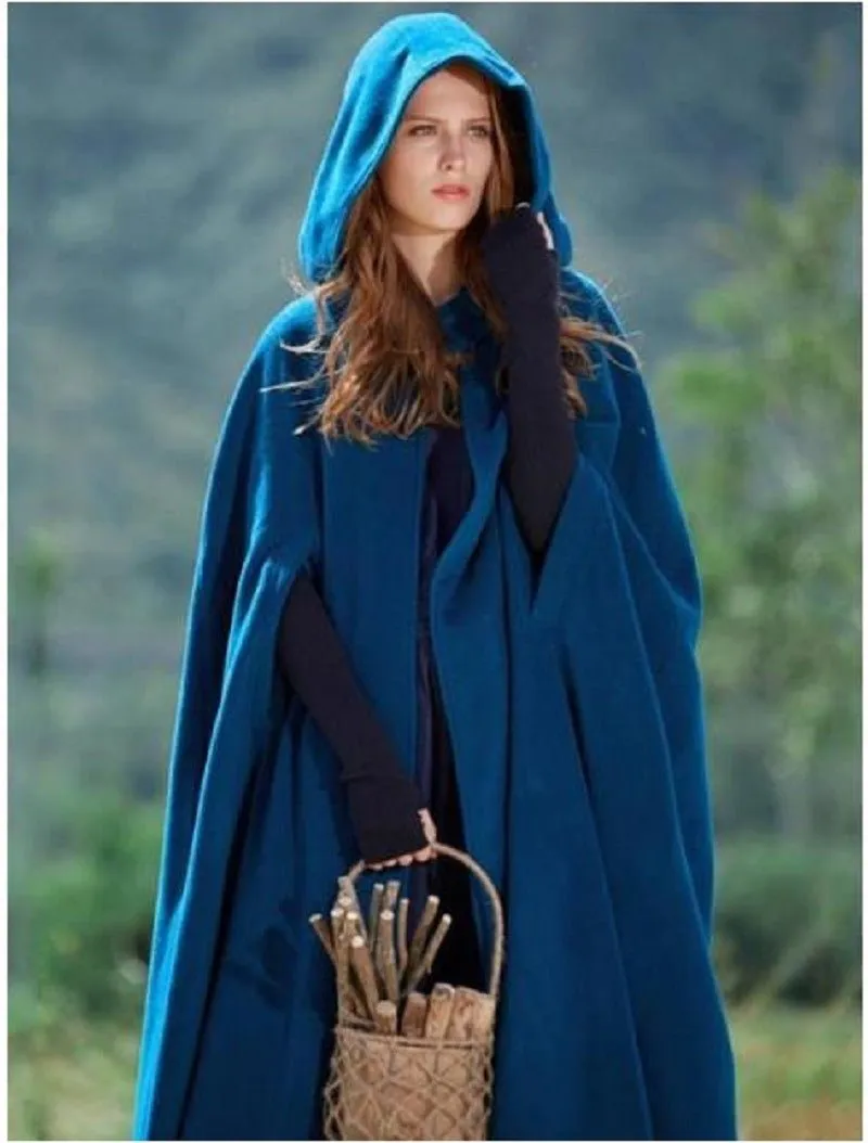 Hooded Shawl Extended Cape Coat | Versatile 5-Color Hooded Shawl Poncho (MOA088)