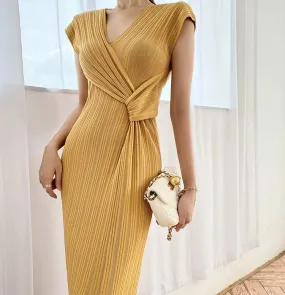 Ice Linen Silk Knit Midi Dress