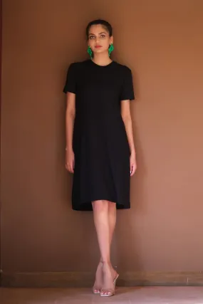Jersey Knit Midi Dress - Black