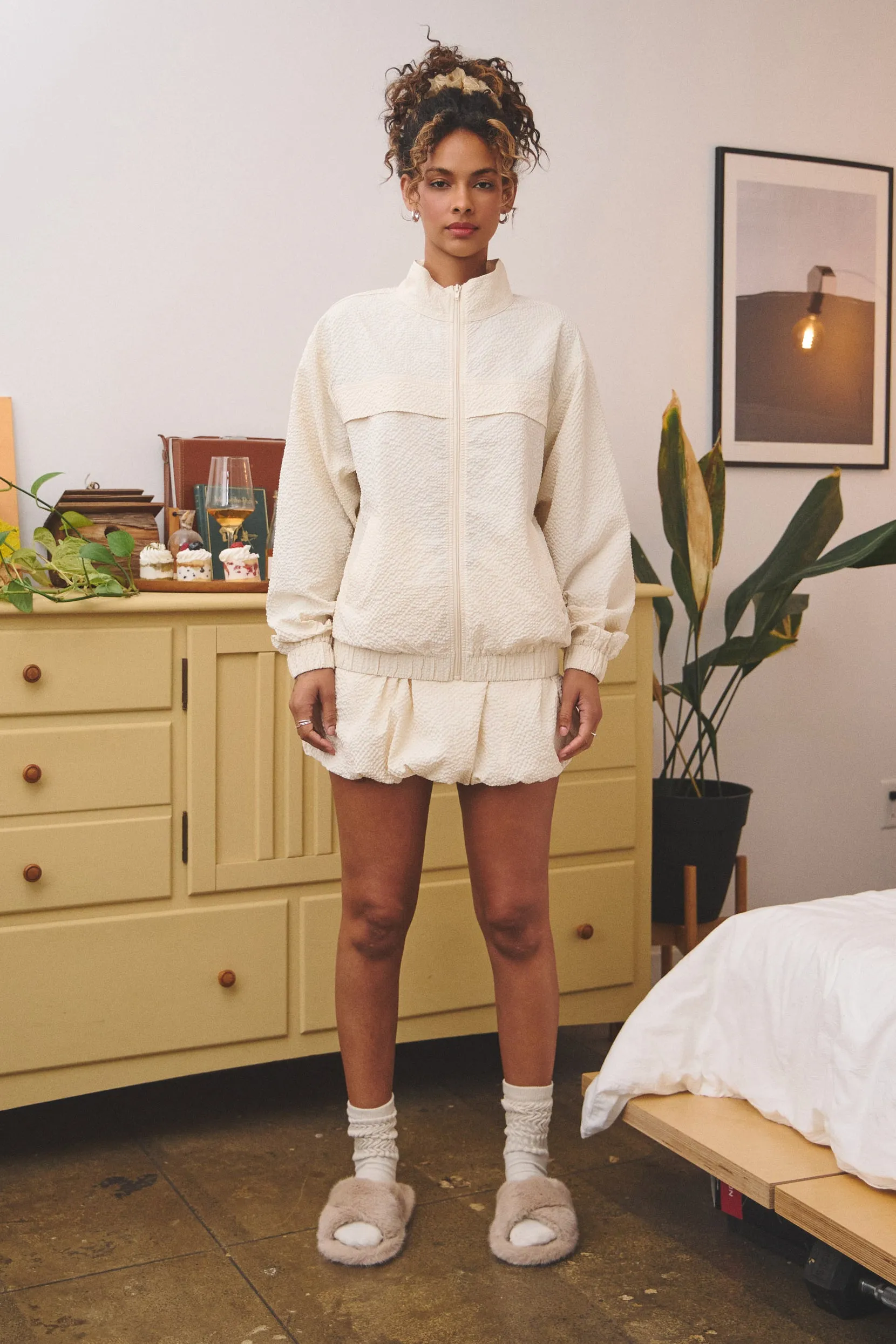 JUNIPER OVERSIZE TRACK JACKET - CREAM