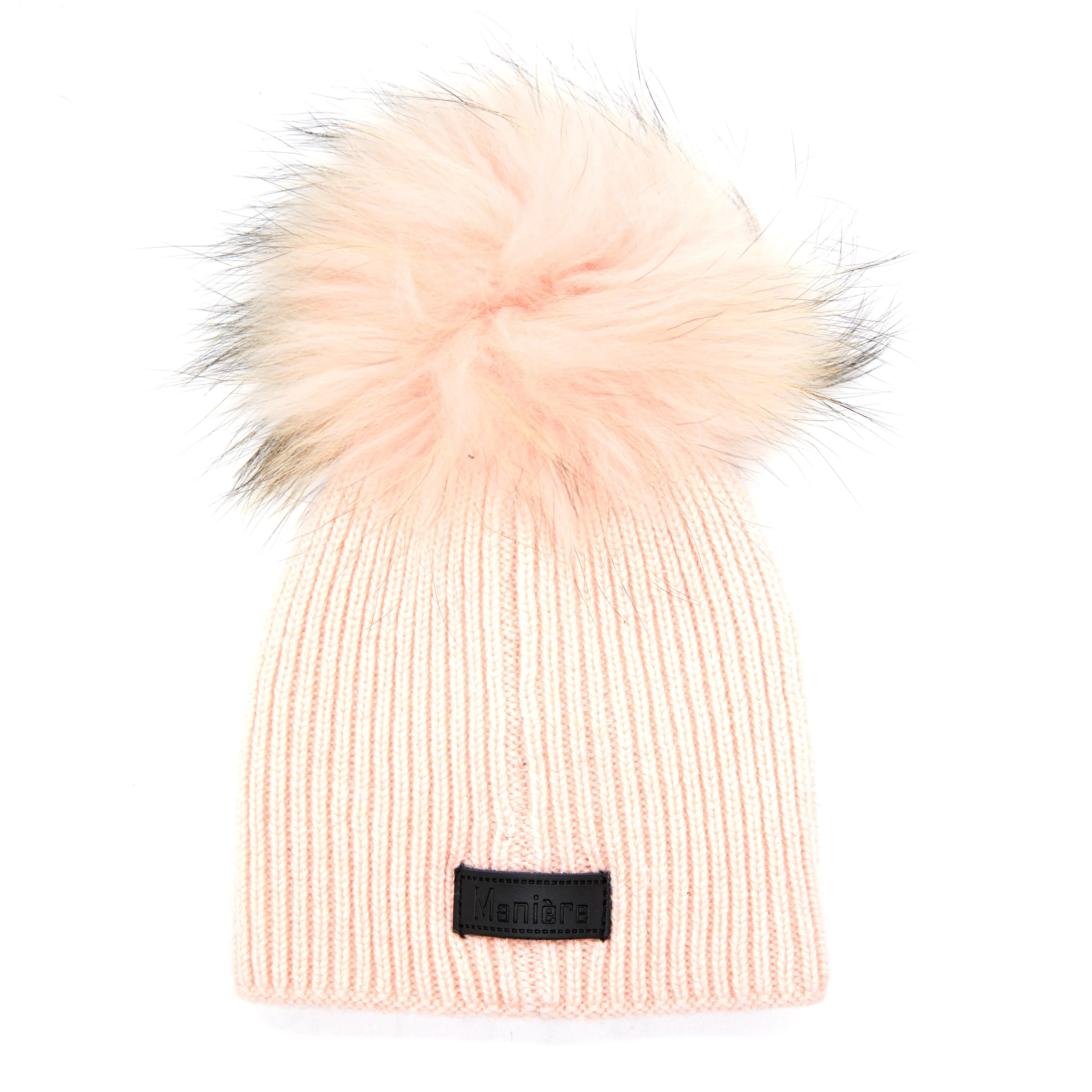 Knit Fur Pom Baby Hat