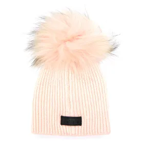 Knit Fur Pom Baby Hat