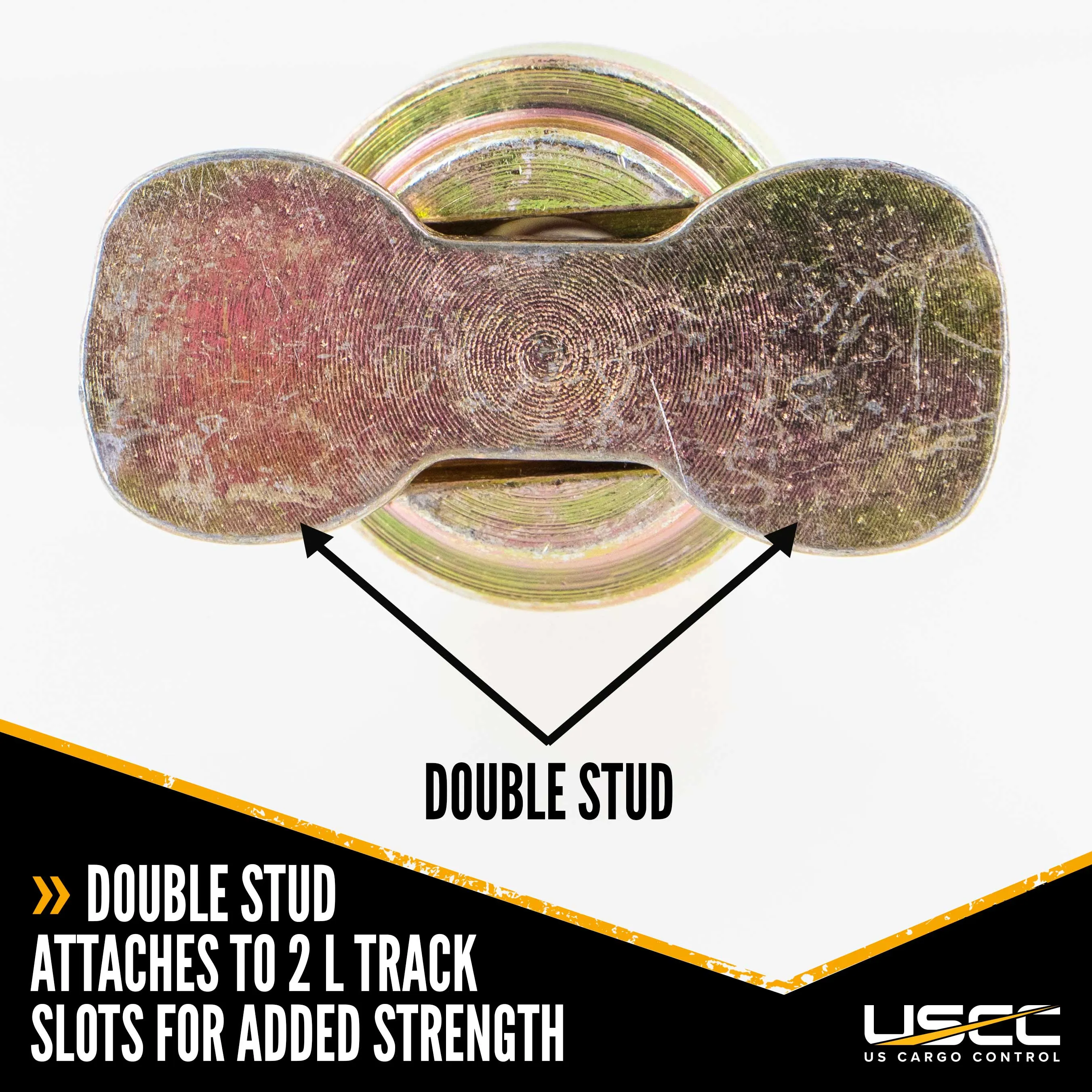 L-Track Double Lug Threaded Stud Fitting | 5,500 lbs. BS