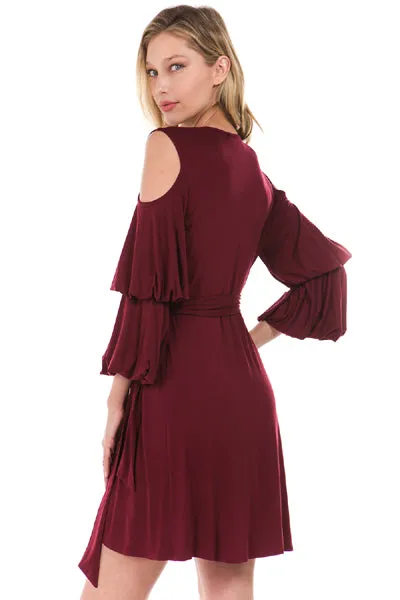 LEILANI WRAP DRESS (Wine)- VD2193