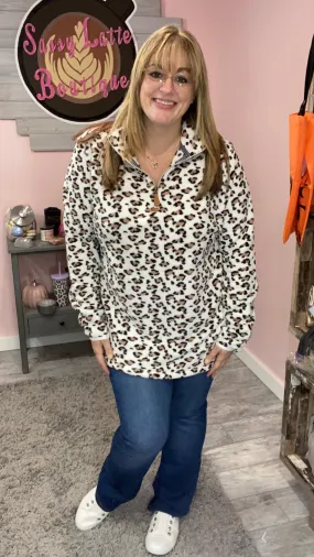 Liam Leopard Fleece Pullover