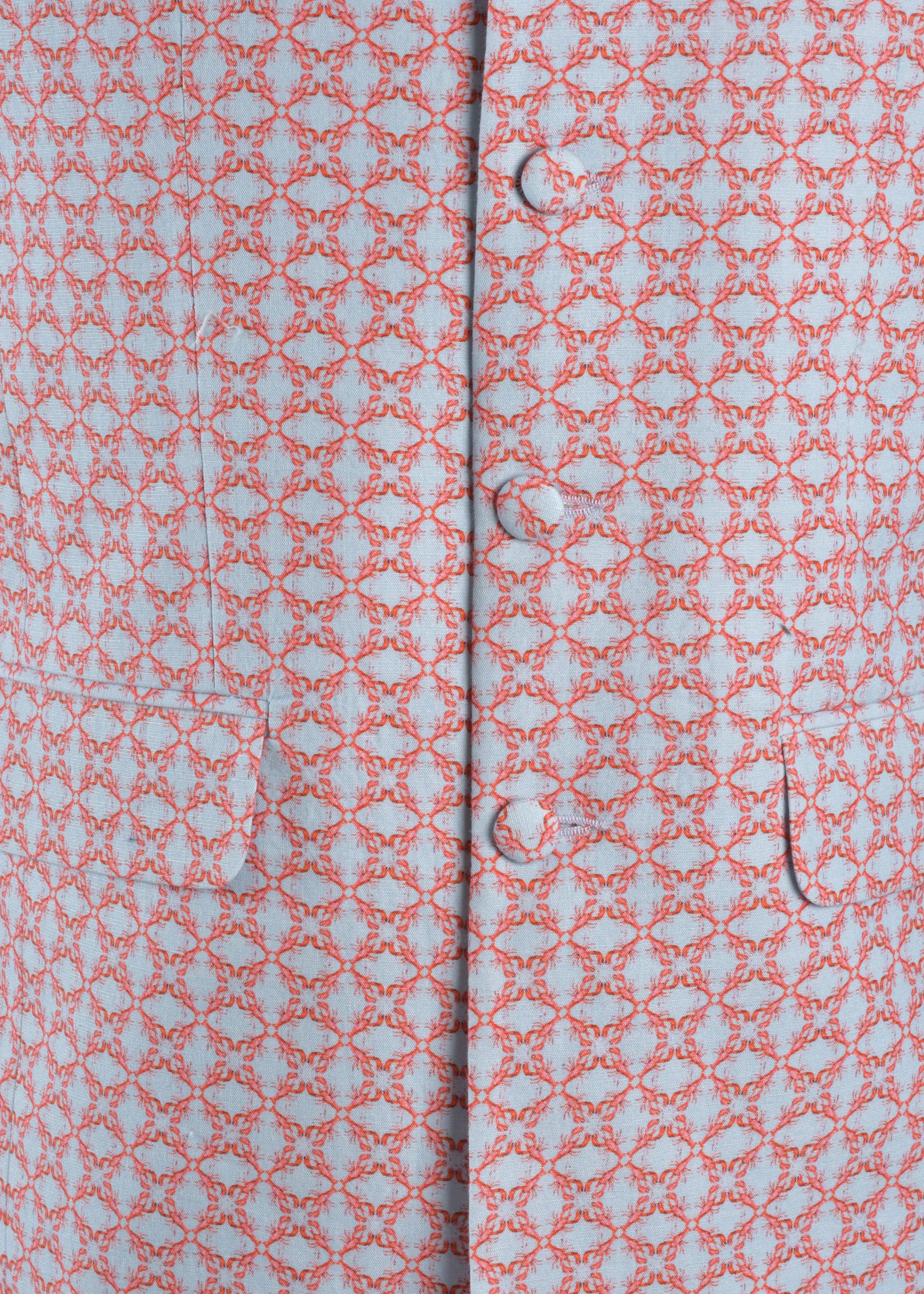 Lobster Nehru Jacket in Linen