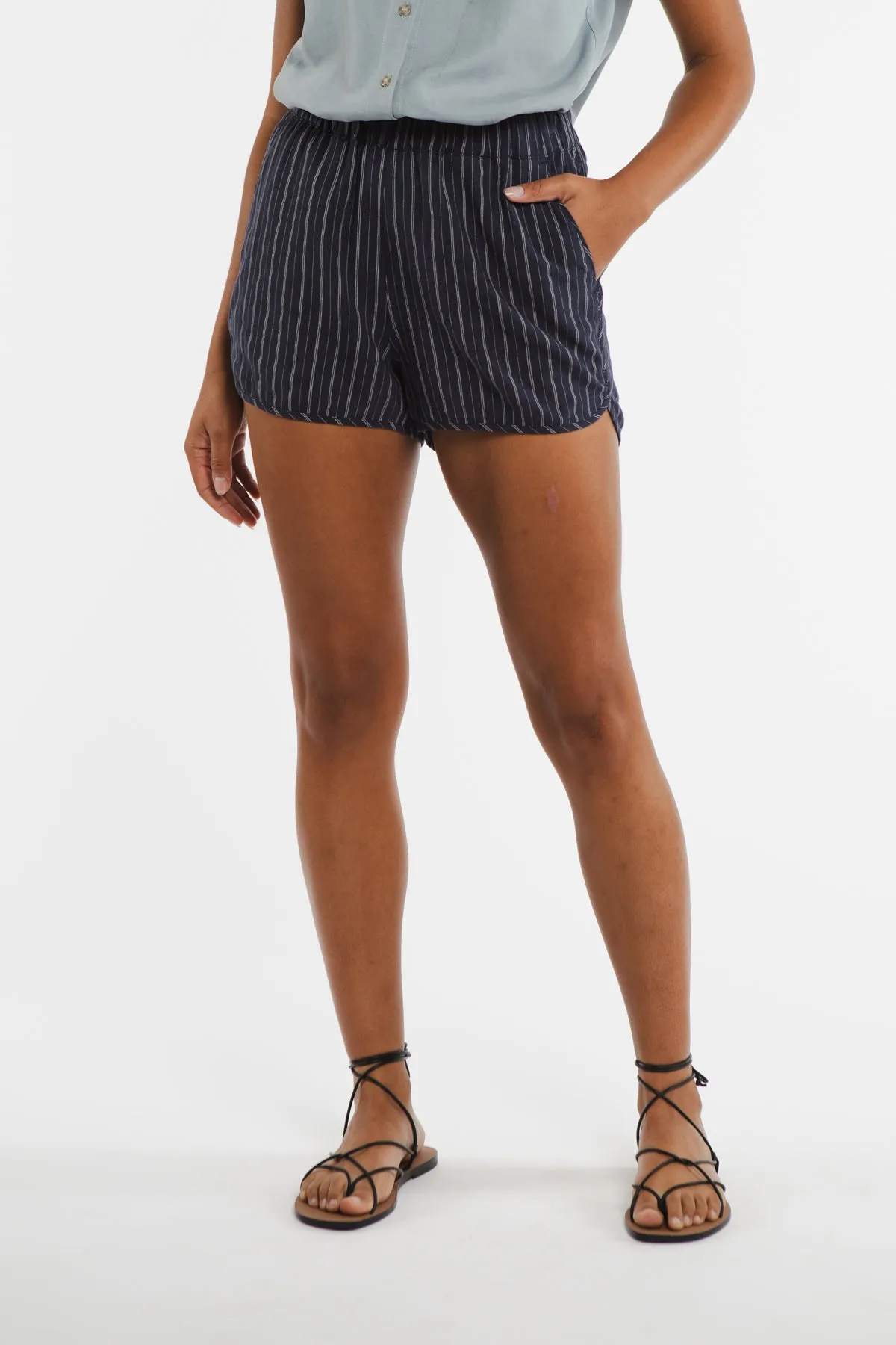 Luca Track Short / Navy Stripe