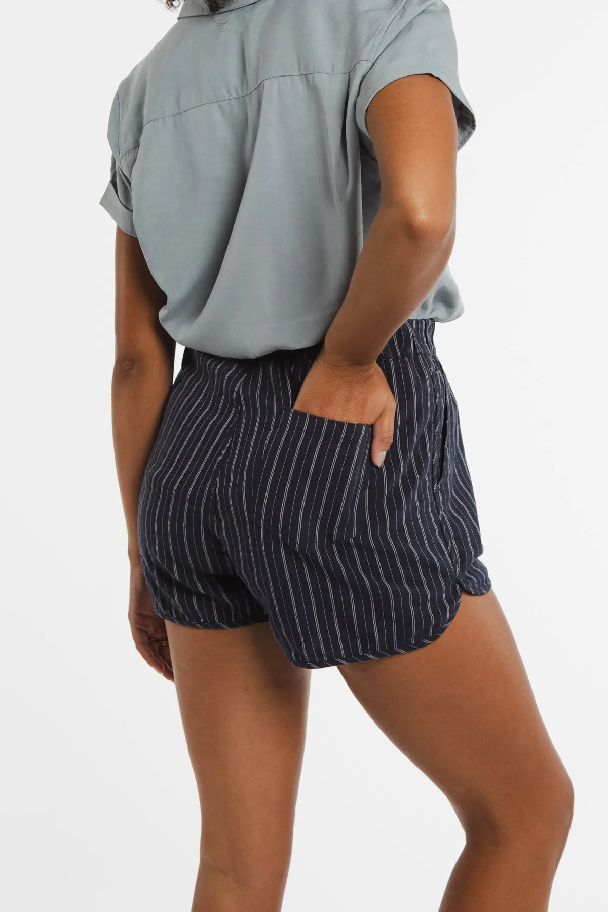 Luca Track Short / Navy Stripe