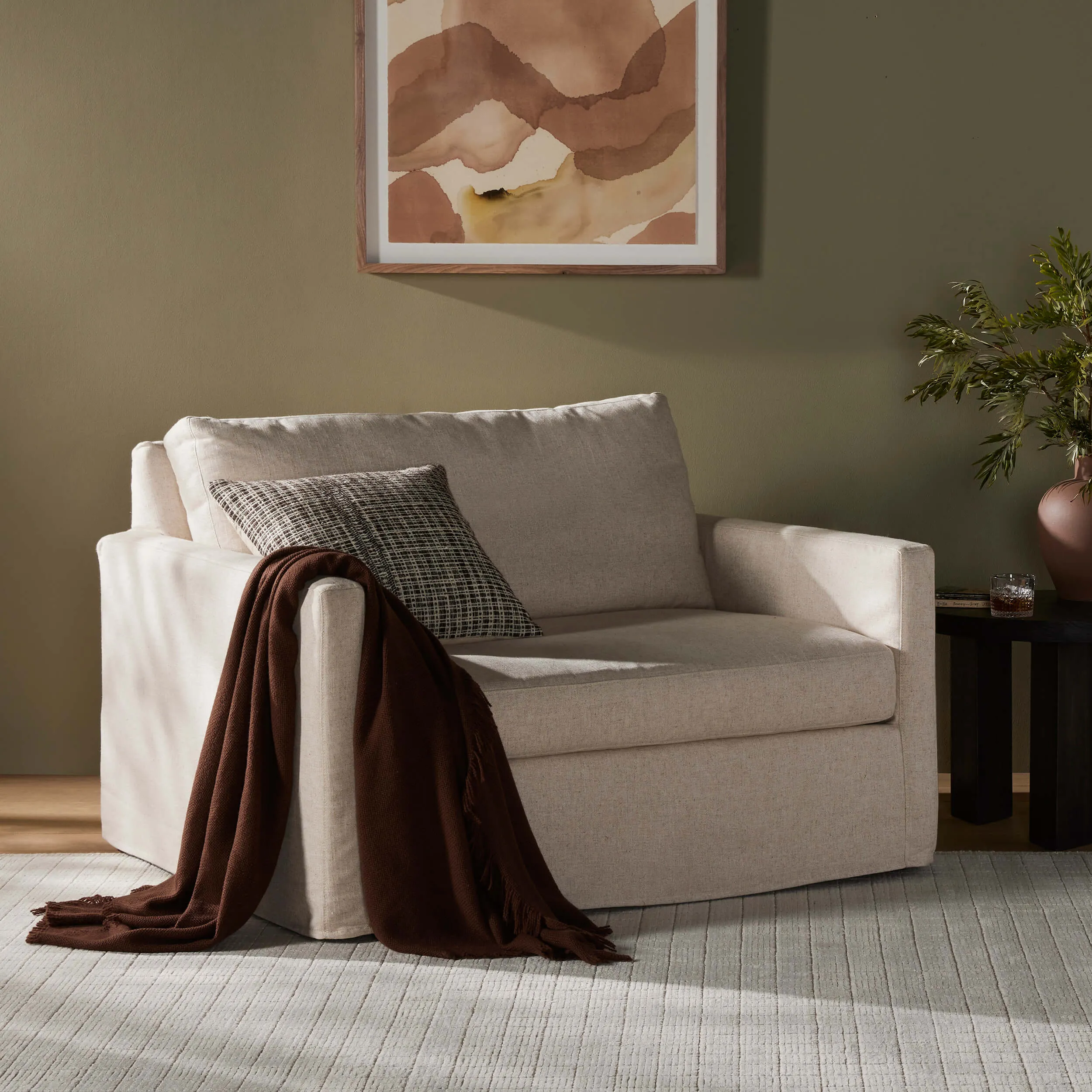 Maddox Slipcover Chair and a Half, Evere Oatmeal