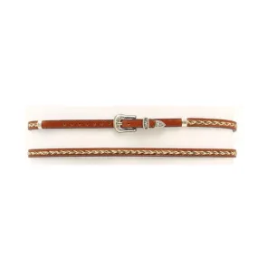 M&F Brown Hat Band Braided Horsehair on Leather