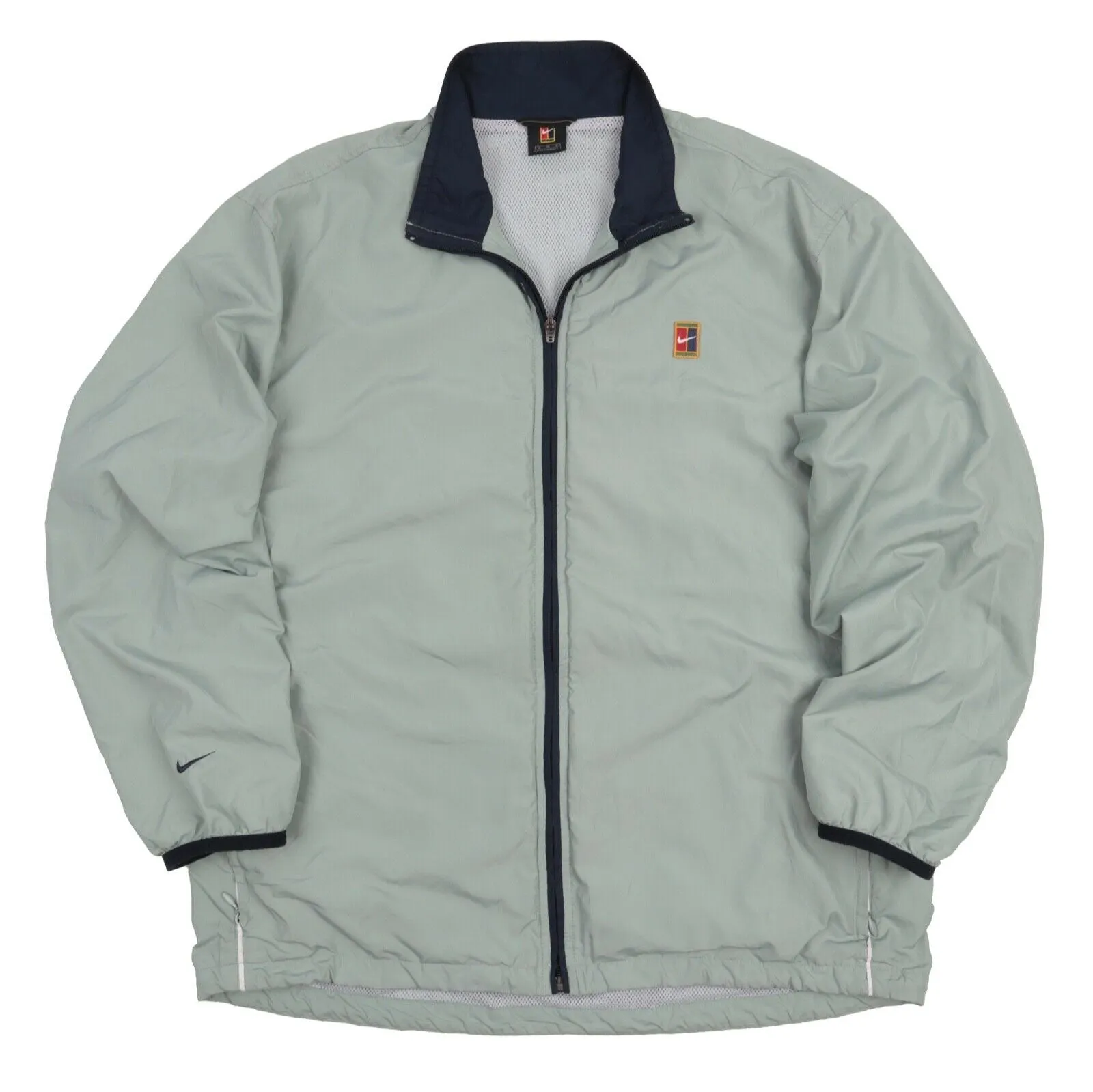 Men's Vintage NIKE Court Grey Track Zip Jacket Size M