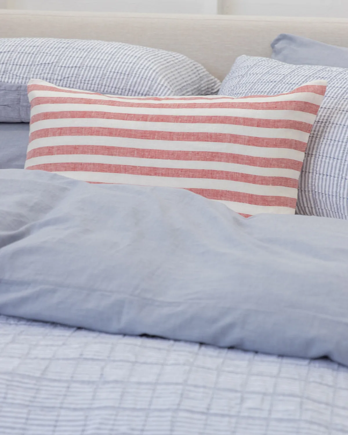 Mer Linen Pillow Red