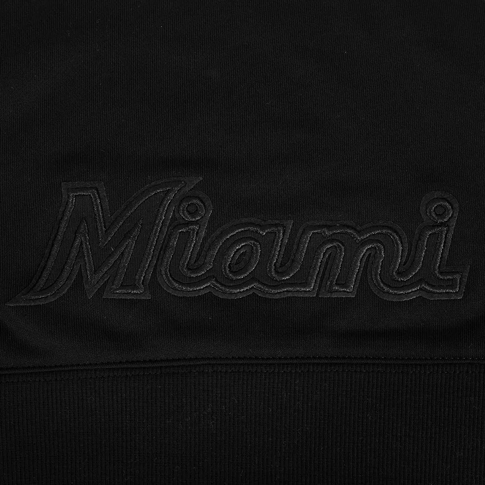 MLB MIAMI MARLINS NEUTRAL WOMEN'S CROPPED PO HOODIE (BLACK)