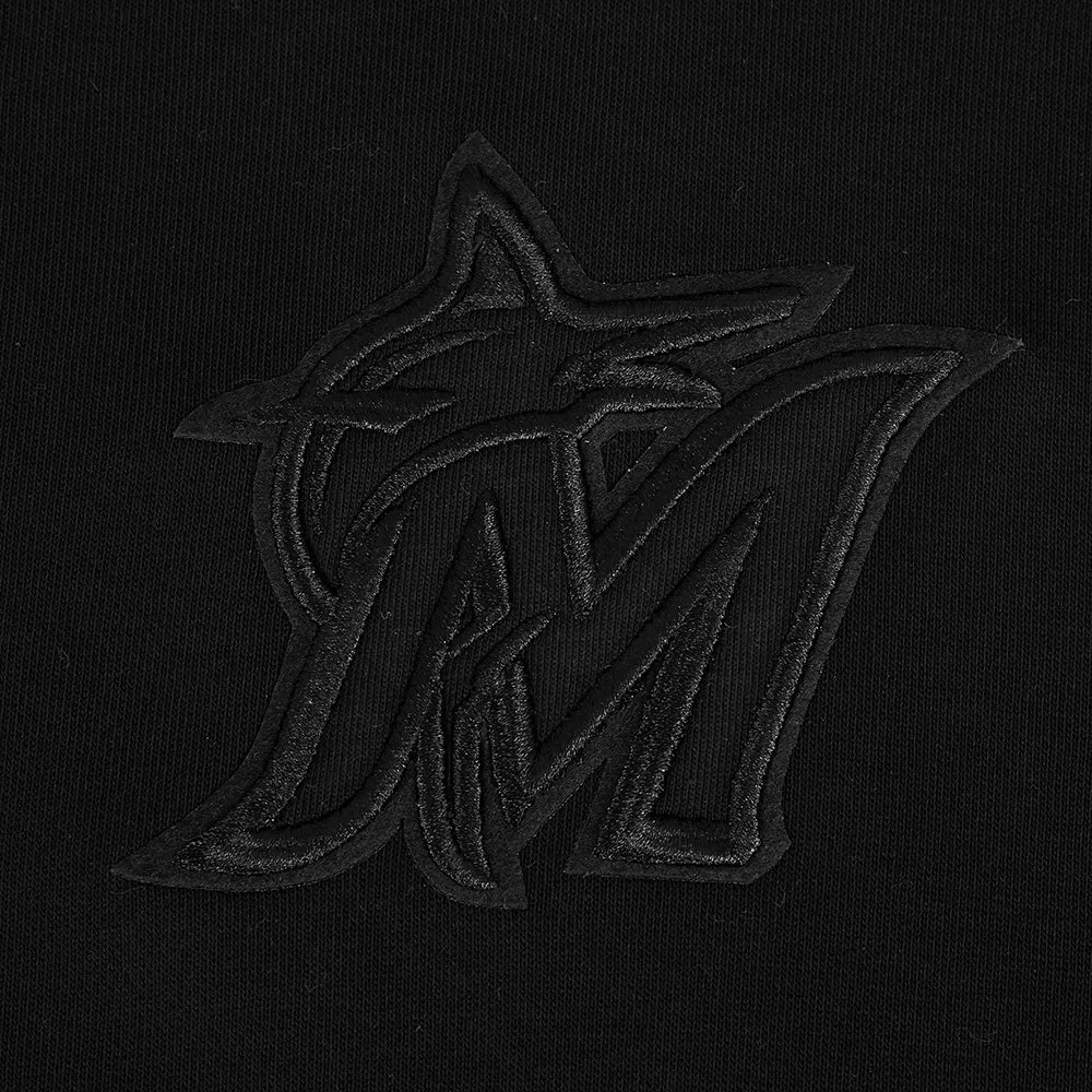 MLB MIAMI MARLINS NEUTRAL WOMEN'S CROPPED PO HOODIE (BLACK)