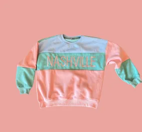 NASHVILLE Lux Colorblock Fleece Pullover