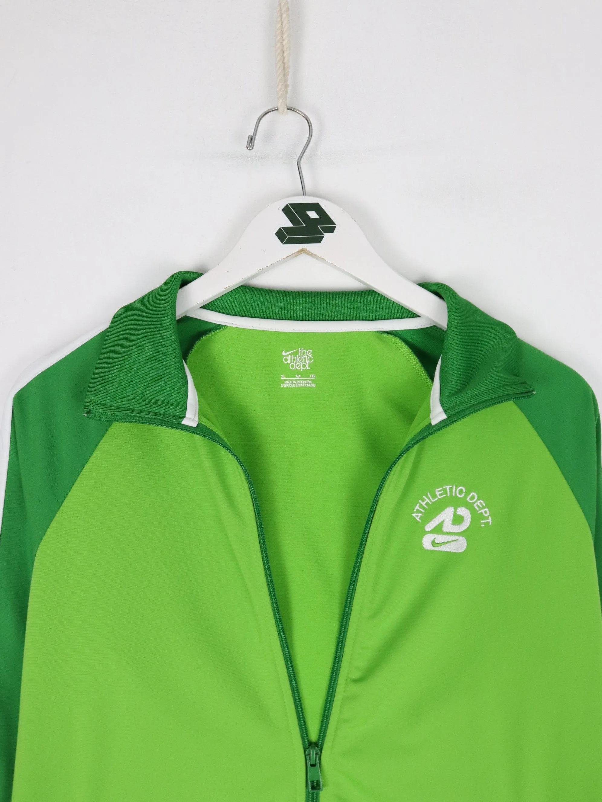 Nike Track Jacket Fits Mens Large Green Full ZIp Athletic