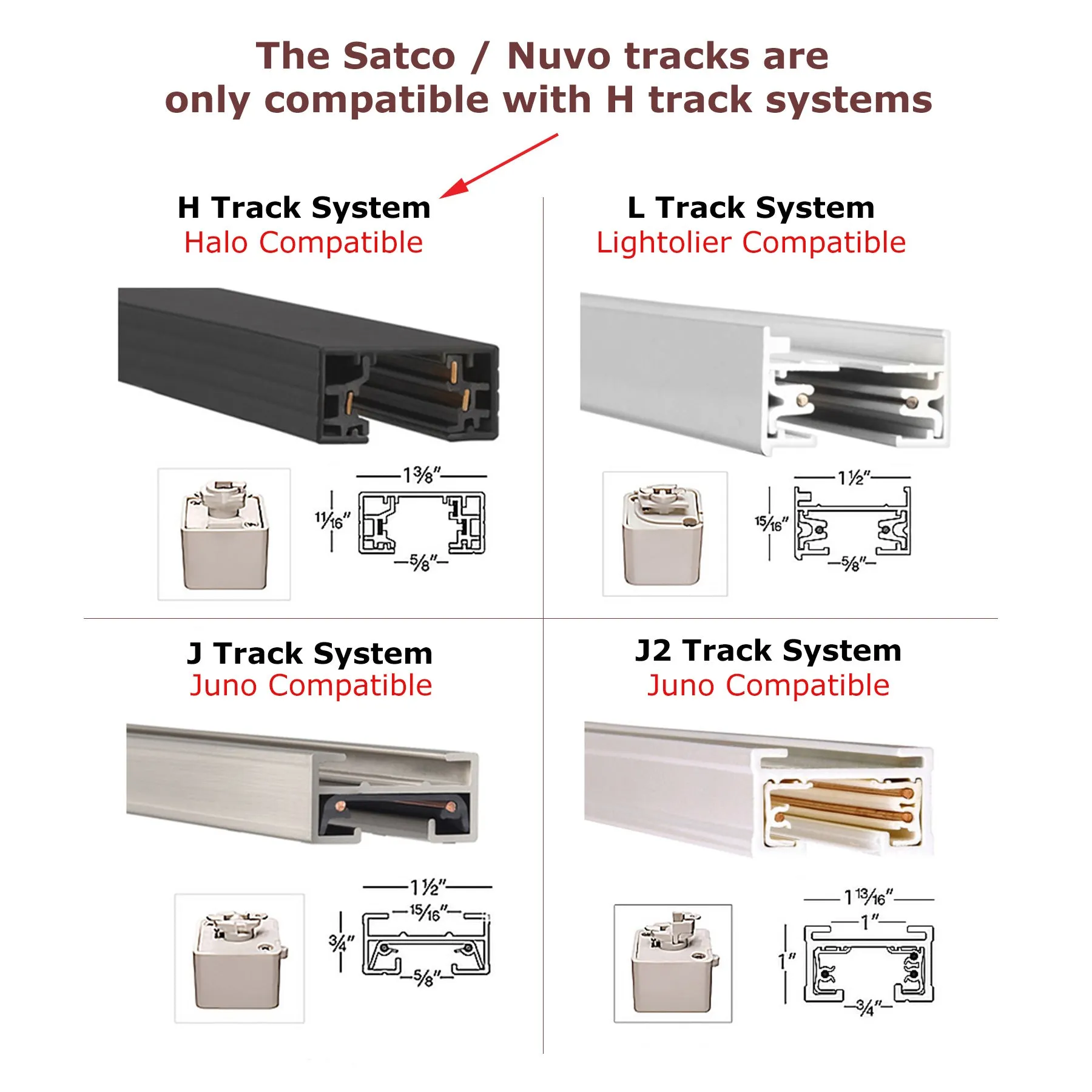 Nuvo 6 Feet Black Track Line for lighting track heads