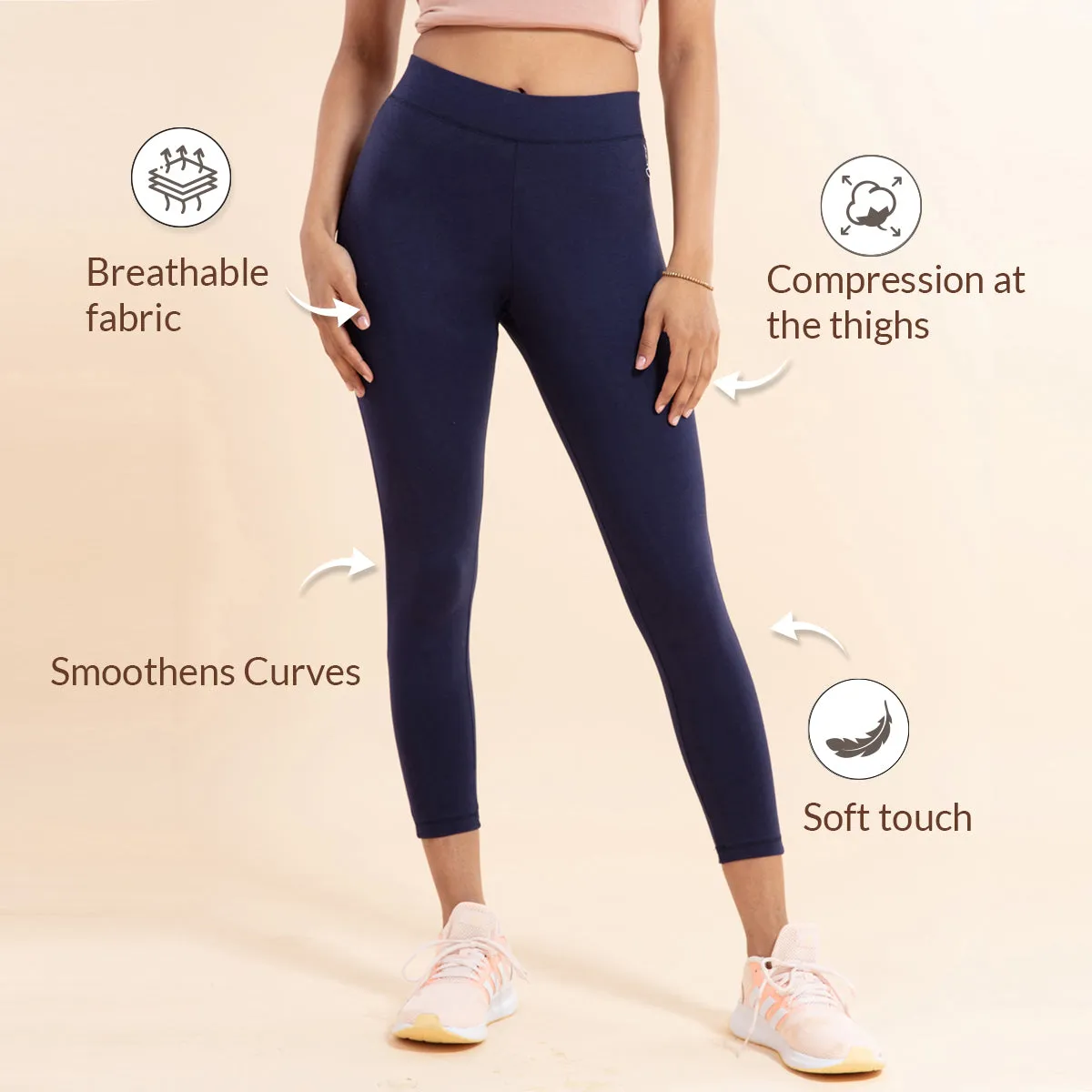 Nykd All Day Essential Cotton Leggings-NYAT076-Peacoat