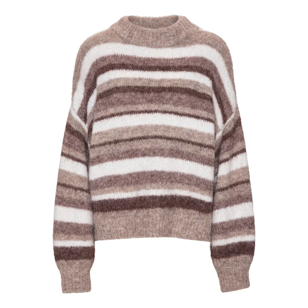 Patrisia Knit Pullover - Brown/White