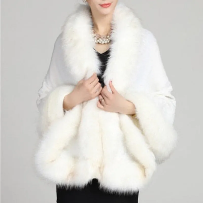 Poncho Shawl For Women | Polyester Faux Fur
