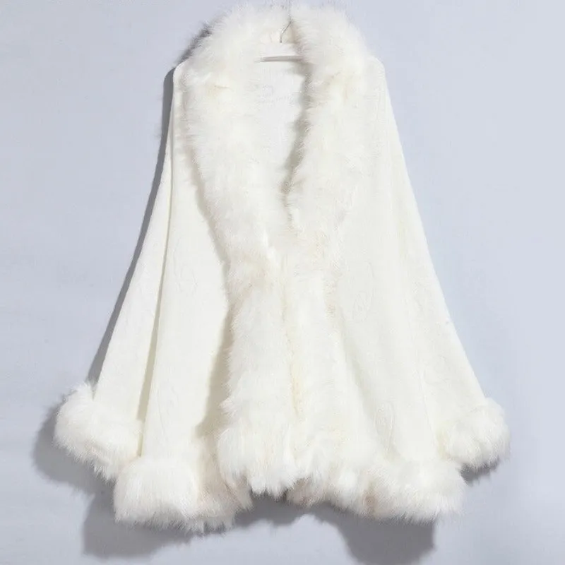 Poncho Shawl For Women | Polyester Faux Fur