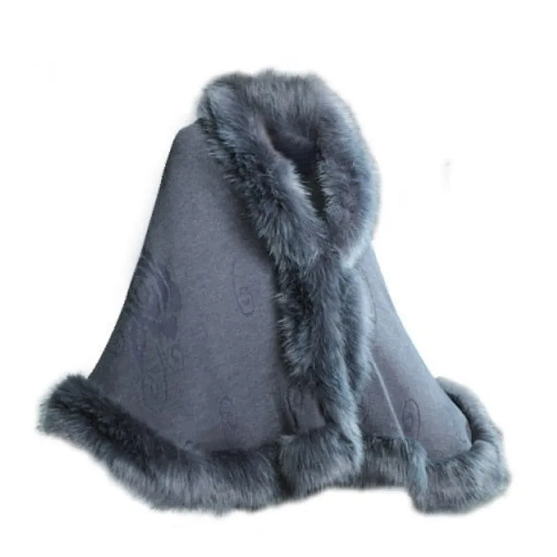 Poncho Shawl For Women | Polyester Faux Fur