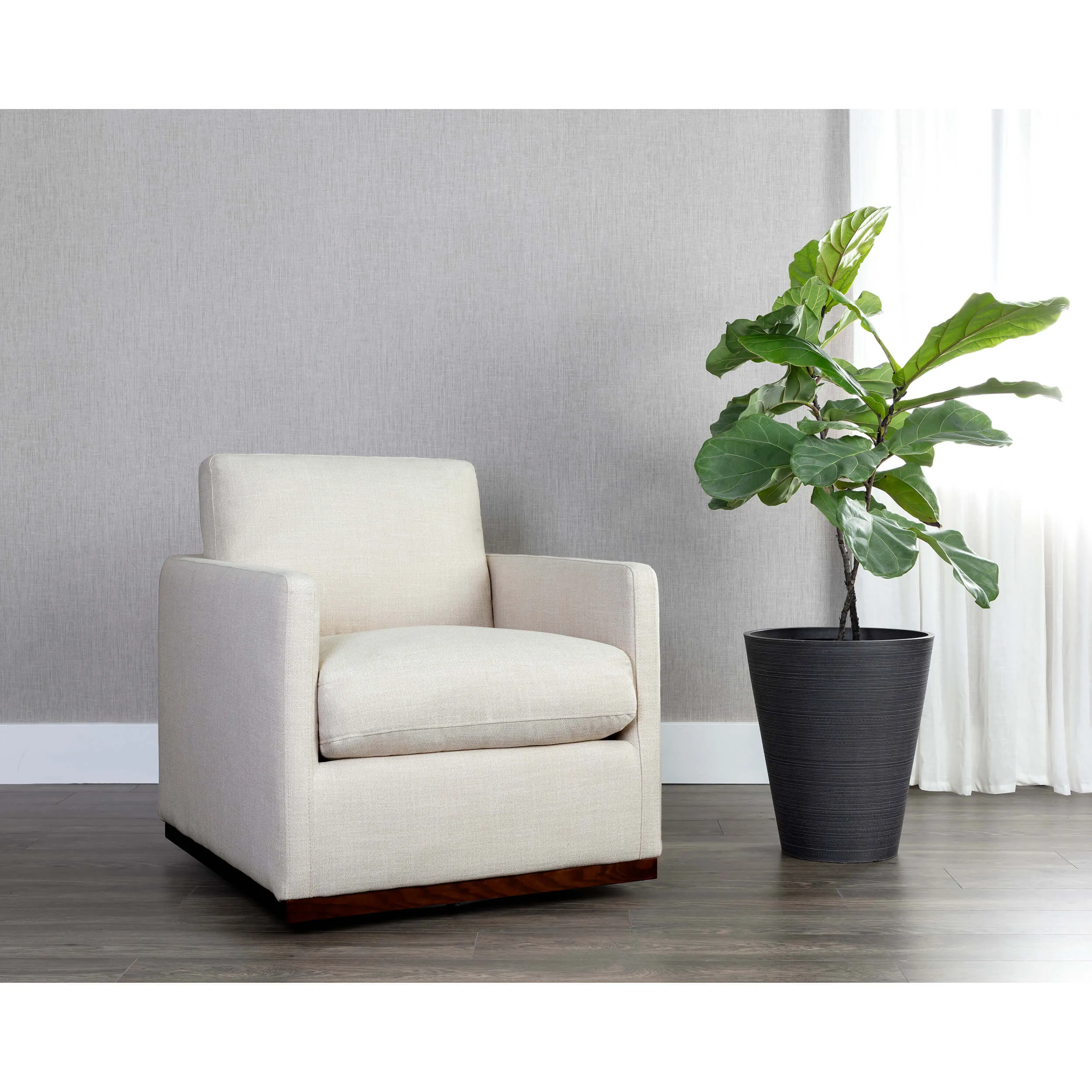 Portman Swivel Chair, Effie Linen