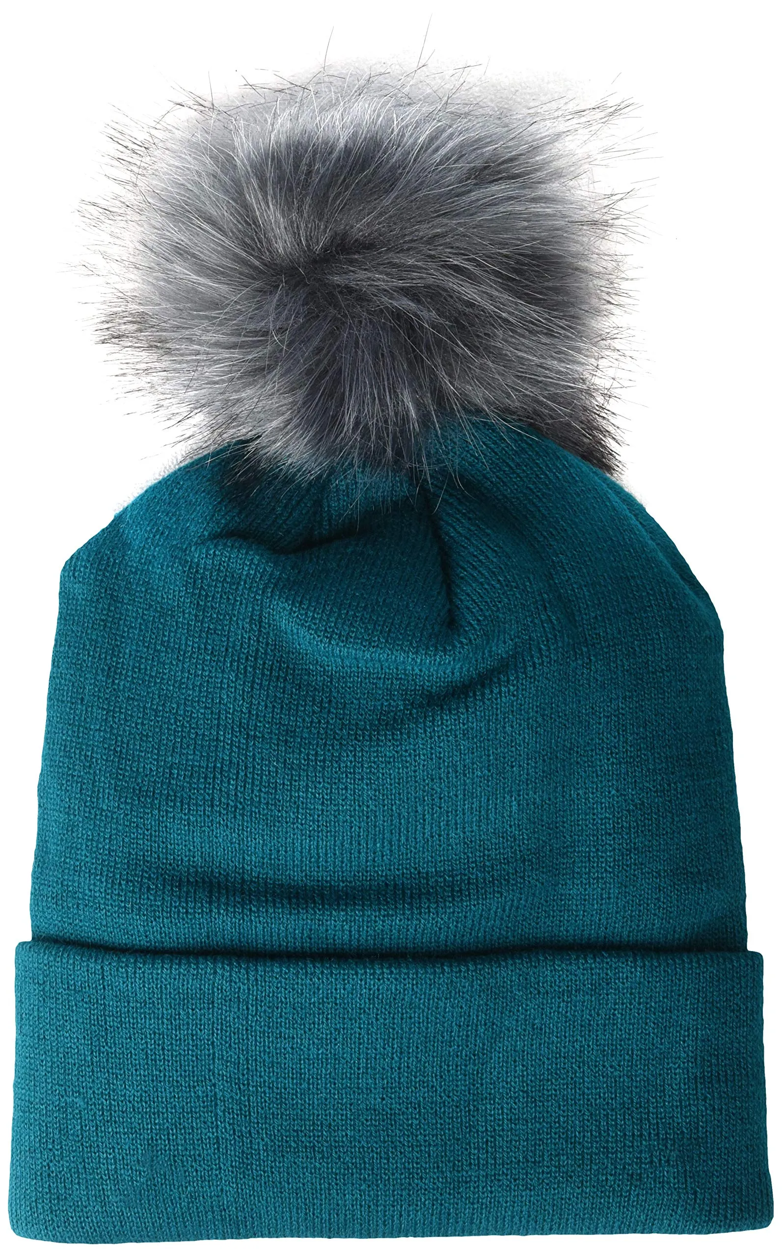 Posh Plush Women's Knit Hat with Pompom, Teal, One Size