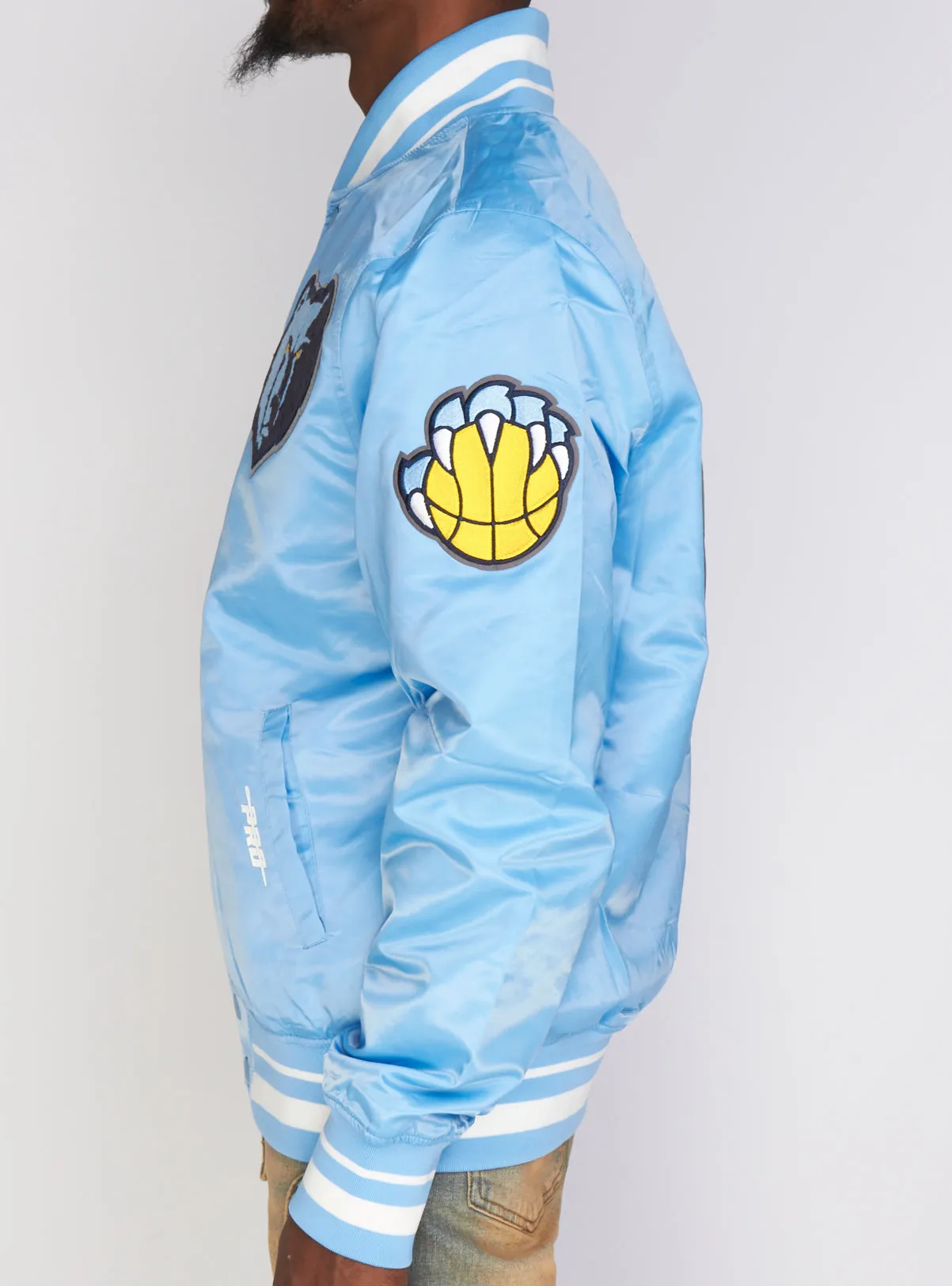 Pro Standard Jacket - Memphis Grizzlies - Retro Classic RIB Satin - University Blue - BMG658864