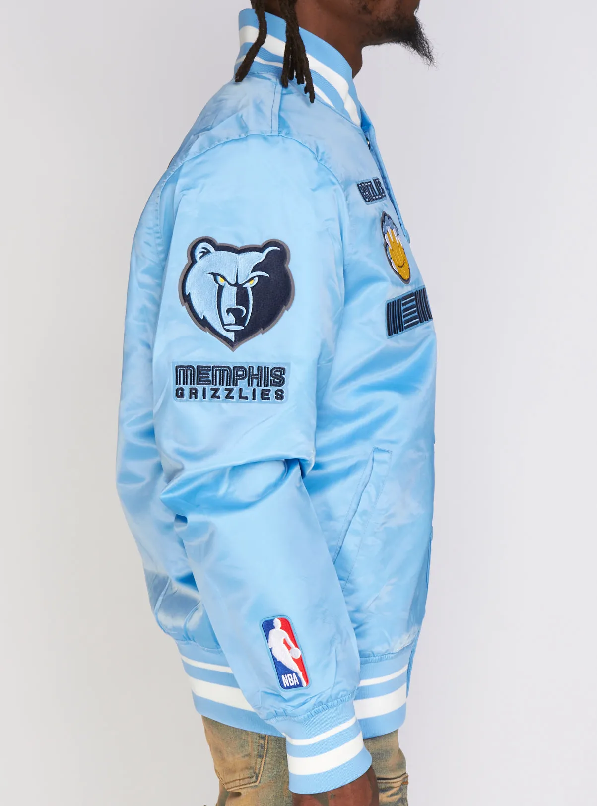 Pro Standard Jacket - Memphis Grizzlies - Retro Classic RIB Satin - University Blue - BMG658864