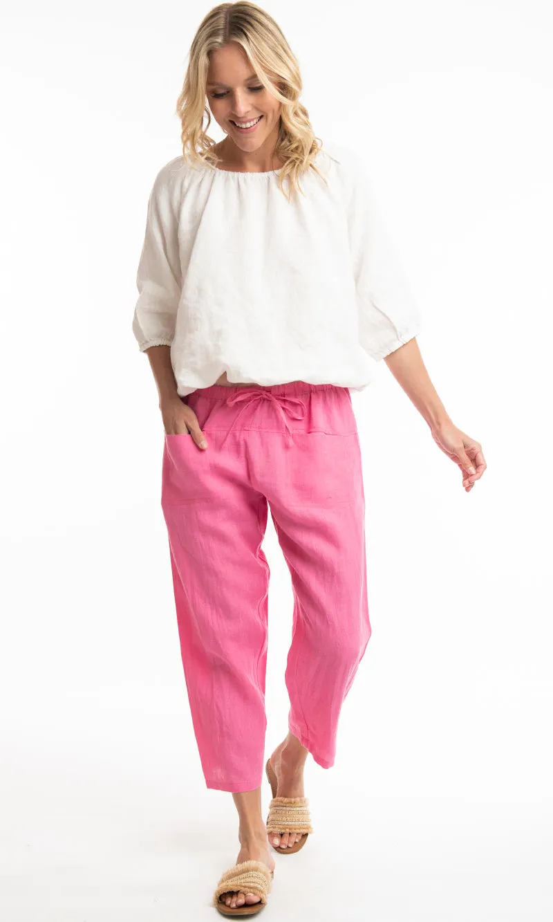 Pure Linen Pants Solid, More Colours