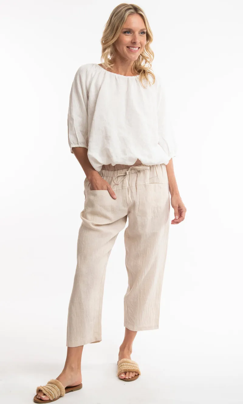 Pure Linen Pants Solid, More Colours