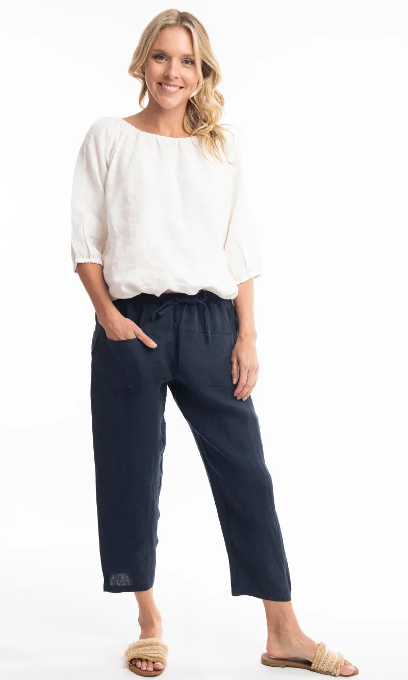 Pure Linen Pants Solid, More Colours