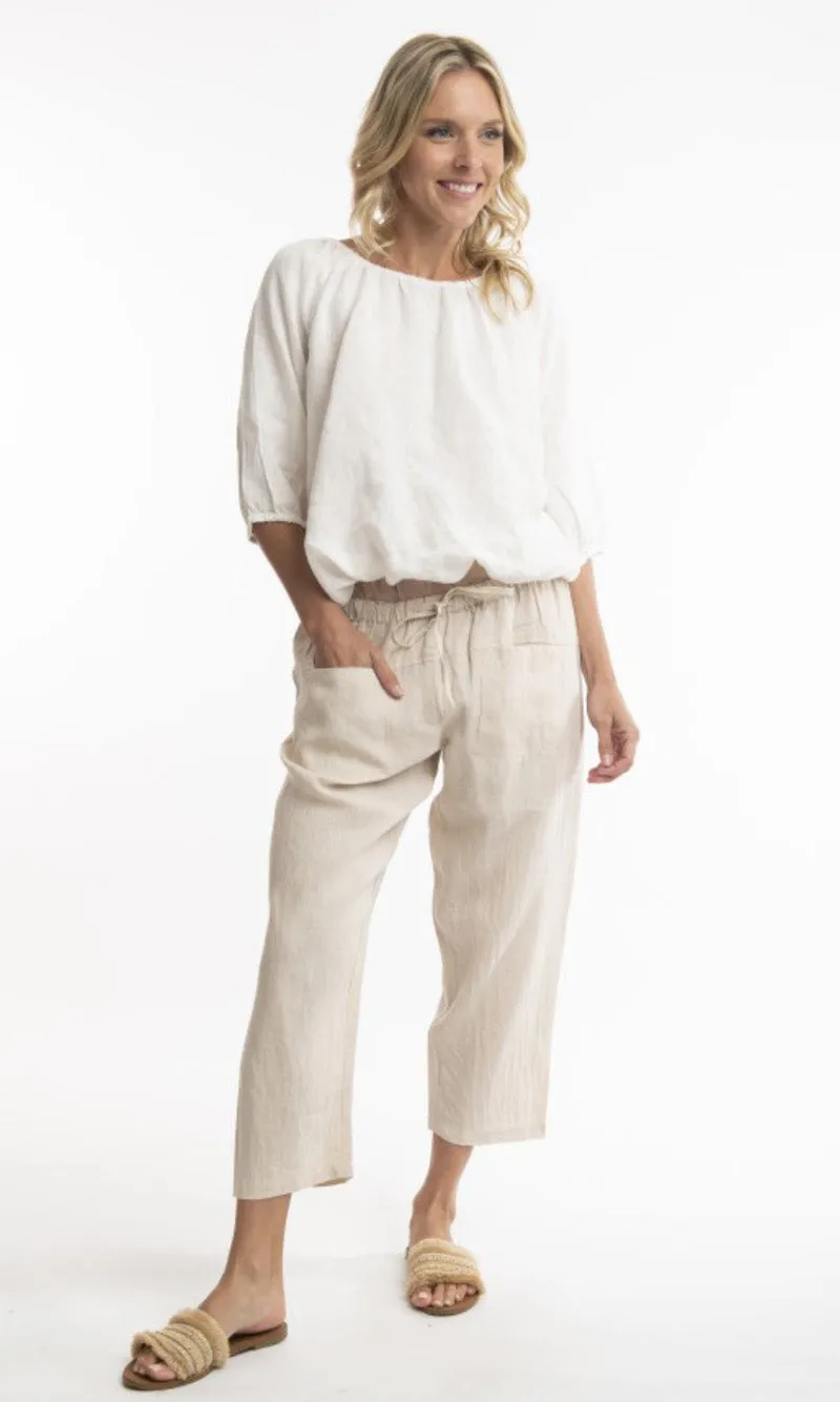 Pure Linen Pants Solid, More Colours