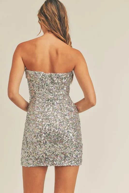 Rainbow Sequin Mini Dress