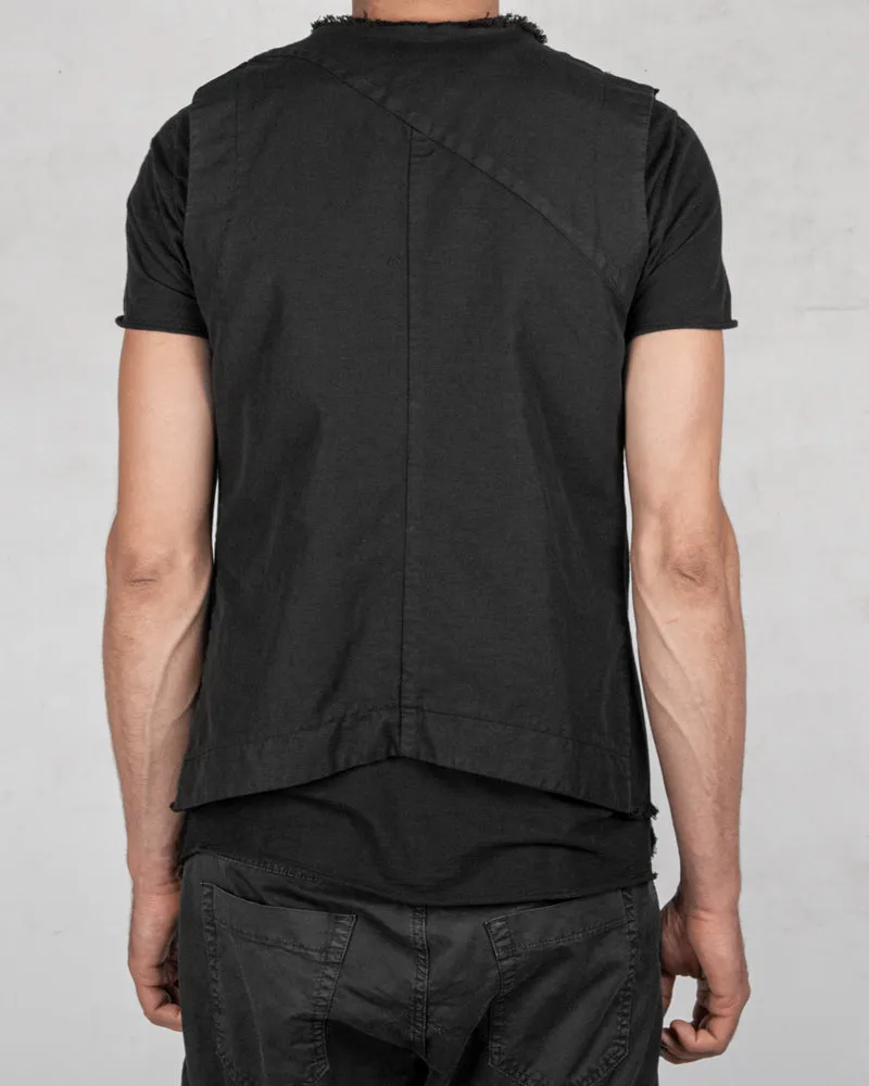 Raw linen blend vest