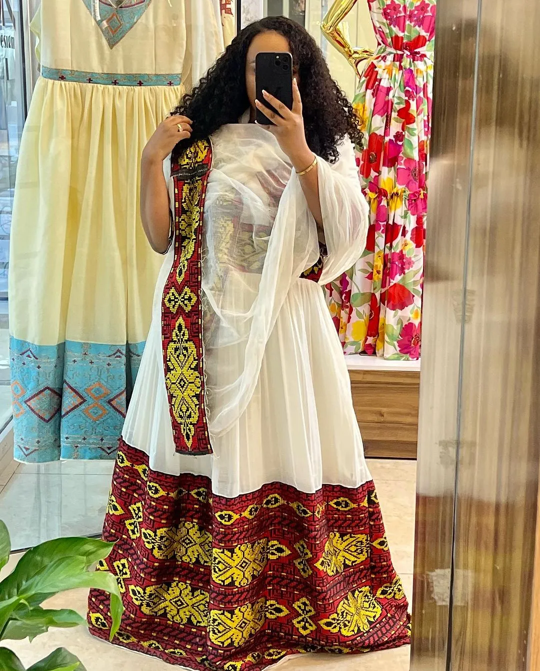 Red with Golden Traditional Ethiopian Dress: Captivating Cultural Embellishment Habesha Dress for Your Next Event Habesha Kemis