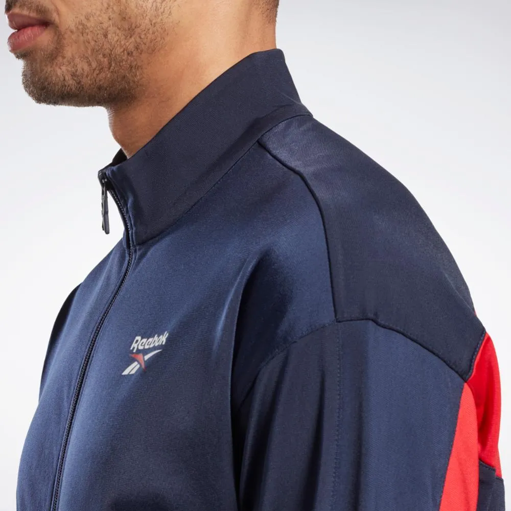 Reebok Apparel Men Reebok Identity Vector Knit Track Top VECNAV/VECRED