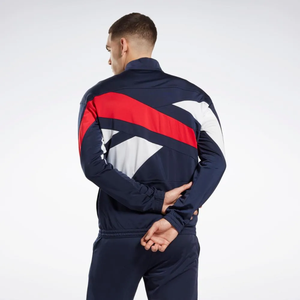 Reebok Apparel Men Reebok Identity Vector Knit Track Top VECNAV/VECRED