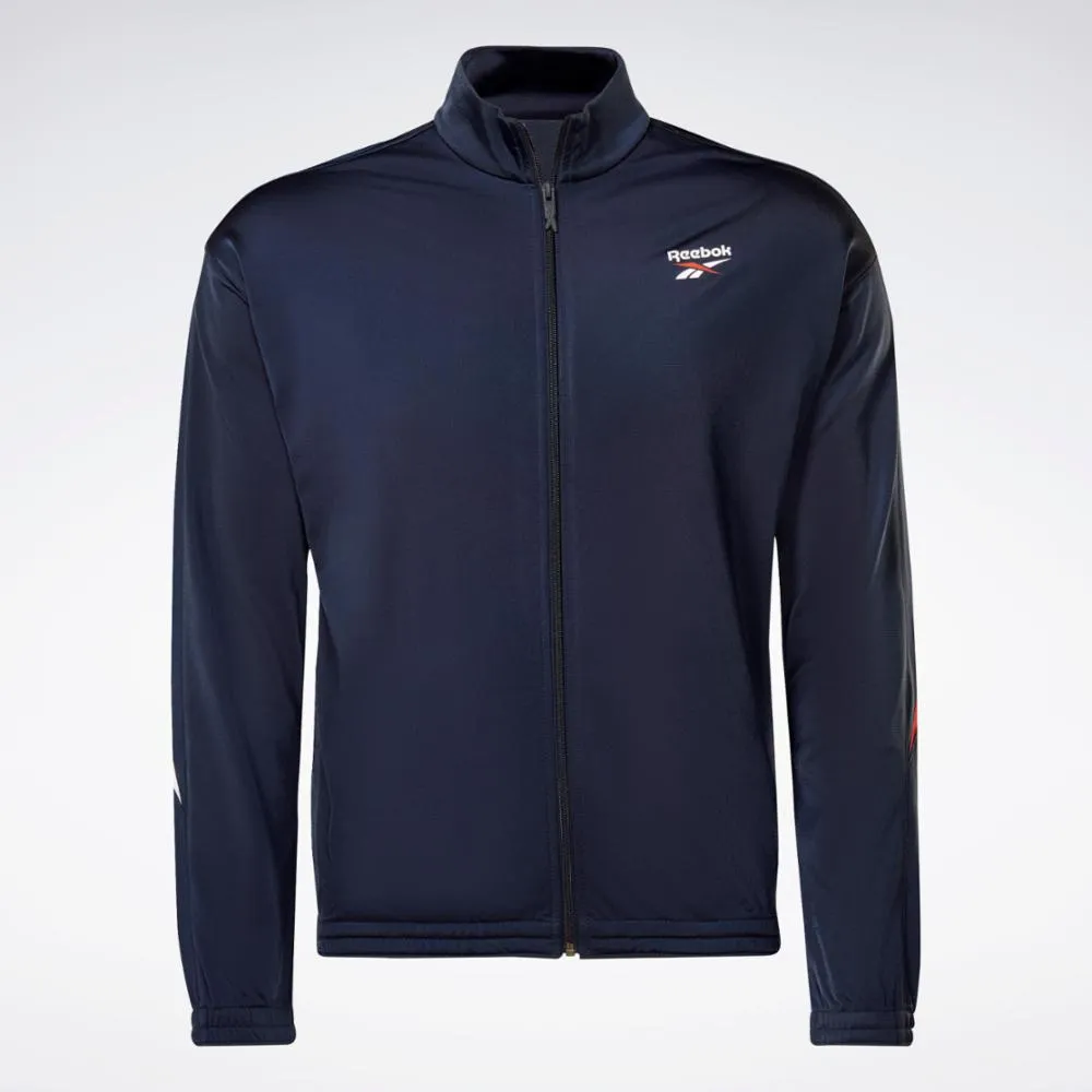 Reebok Apparel Men Reebok Identity Vector Knit Track Top VECNAV/VECRED