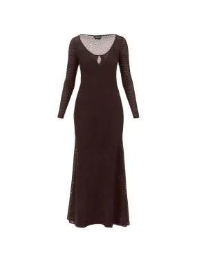 Scoop-Neck Open-Knit Dress